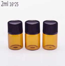 1ml 2ml 3ml 5ml Mini Amber Glass Packaging Bottles Essential Oil Bottle Orifice Reducer Cap Lids Brown Glass Vials Jar Quality factory price