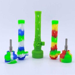 Hookahs 10mm Nector Collector kit bong two function oil rigs glass water pipe with case and titanium pin NC Kit