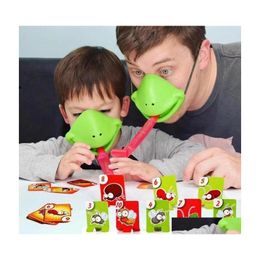 Party Decoration Chameleon Lizard Mask Wagging Tongue Lick Cards Board Game For Children Family Toys Funny Desktop Drop Delivery Hom Dhvrd