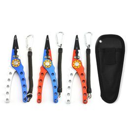 Fishing Accessories Two-color Multifunctional Luya Aluminum Alloy Fishing Pliers Fishing Line Clippers Oxford Cloth Bag