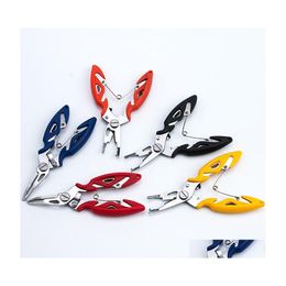 Scissors Wholesale Stainless Steel Fishing Pliers Outdoor Fisherman Line Cutter Remove Hook Tackle Tool Gadget 4 Colour Dh0658 Drop D Dhkwh