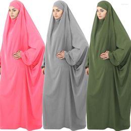 Ethnic Clothing Muslim Women Full Cover Hooded Abaya Long Maxi Dress Islam Prayer Robe Kaftan Arabic Ramadan Solid Colour Worship Service