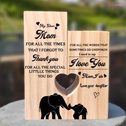 Candle Holders Dear Mom I Love You Holder Set Mother's Day Gift From Daughter Wood Candleholder French