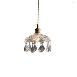 Pendant Lamps Vintage Loft Decor LED Lamp Brass Glass Crystal Hanging Light Dining Room Indoor Lighting Antique Droplight Luminaire