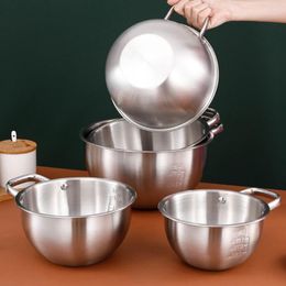 Bowls Bowl Mixing Steel Stainless Metal Prep Nesting Baking Kitchen Korean Large Salad Serving Storage Pot Set Organizer Fruit