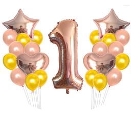 Party Decoration 1set Number 1 Foil Balloons 1st Birthday Balloon Baby Shower Boy Girl Balls Helium Globos One Year Supplies