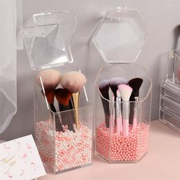 Storage Boxes Pearl Clear Acrylic Cosmetic Organiser Lipstick Container Dustproof Makeup Brush Tools Bucket Women Gifts