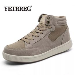 Boots Vancat Plus Size 38-49 Warm Winter Waterproof Men Cow Suede Canvas Men's Fur Snow Sneakers Ankle 230201