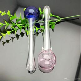 Round Coloured glass pipe Glass Bong Water Pipe Bongs Pipes SMOKING Accessories Bowls