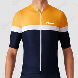 Racing Jackets 2023 FRENESI Lines Breathable Bicycle Wear Shirts Summer Retro Cycling Jersey Maillot Short Sleeve Road Bike Clothing Men