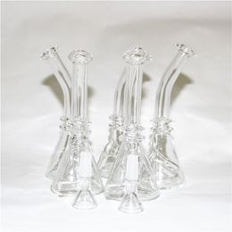 Heady Beaker Bottle Mini Glass Bongs Handle Hookahs Water Pipe with Dome and Nail 10 mm Joint herb glass bowl