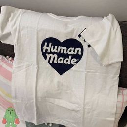 Men's T-Shirts Men Women Human Made T-shirts High Quality Big Love Heart Print Top Tee G230202