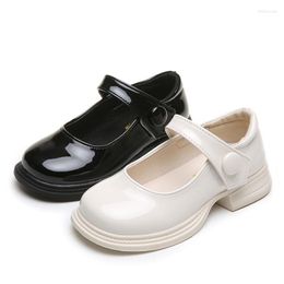 Flat Shoes Kid's Girls Leather Stage Princess Performance Children's Soft Bottom Non-slip 2023 Solid Colour Fashion Cute