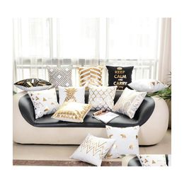 Pillow Case 45 X 45Cm Sofa Throw Stam Print Er Polyester Cushion Pillowcase For Car Chair Home Decor Gift Dbc Drop Delivery Garden T Dhokv