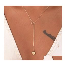 Pendant Necklaces Heart Clavicle Chain Simple Love Charm Women Yshaped Necklace Drop Delivery Jewellery Pendants Otibw