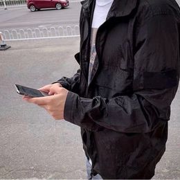 Dise￱adores Jackets Coat Metal Nylon Camisa funcional Jacket de bolsillo Doble de bolsillo Protecci￳n reflectante del sol