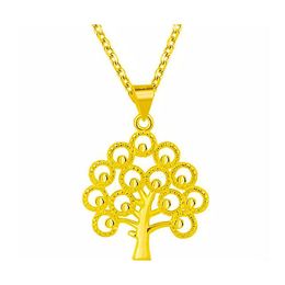 Pendant Necklaces Fashion Creative Gold Plated Clover Necklace Brass Tree Of Life Pendants Drop Delivery Jewellery Dh9Dl