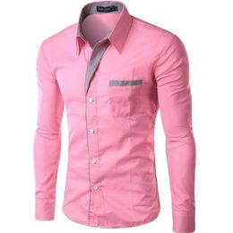 Mens Rahat Gömlek Moda Camisa Maskulina Uzun Kollu Erkekler İnce Fit Tasarım Resmi Marka Erkek Elbise Beden M4XL 230202