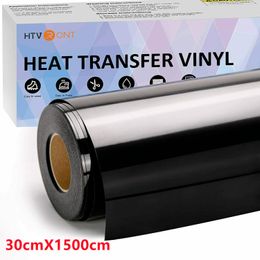 Window Stickers HTVRONT 12"X50ft30x1500cm Heat Transfer Vinyl Roll for T-shirt Craft Iron on DIY PU HTV Film For Printing Clothing 230201