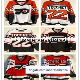 Hockey Jersey Custom Rick Tocchet #22 Ccm Classic Orange Mens Personalised Stitching s