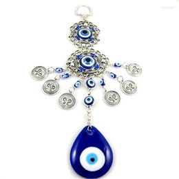 Decorative Figurines Turkish Blue Eyes Amulet Wind Chimes Ethnic Elephant Wall Lucky Gift Pendant Hand Protection Hanging Home Ornament