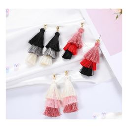 Dangle Chandelier Boho Tassel Earrings Bohemia Style Colorf Long Earring For Women Girls Summer Beach Jewelry Gift Drop Delivery Otm2U