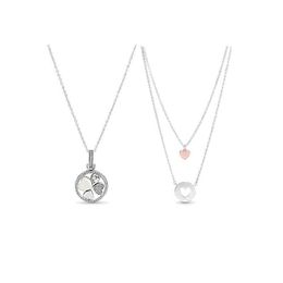 Pendant Necklaces New Star Pan-Style S925 Sterling Silver 4 Hearts Necklace For Women Chain With Pendant Jewellery Valentine's Day Gift G230202