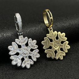 Pendant Necklaces 2023 Fashion Snowflake Necklace Classic Hip Hop Zircon Men's Jewelry