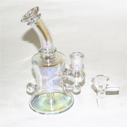 Glass Beaker Bongs Hookahs 6.1 Inch Mini Recycler Dab Rig Water Pipes Small Oil Rigs Wax Bubbler Smooth Pipe