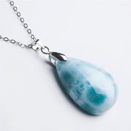 Pendant Necklaces 30 22 10mm Arrival Fashion Natural Stone For Jewelry Making Necklace Waterdrop White Blue Larimar Bead