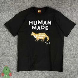 Men's T-Shirts Black White Human Made T-shirts Cartoon Letter Print High Quality T Shirt G230202