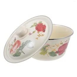 Bowls Bowl Enamel Vintage Soup Enamelware Basin Salad Storage Mixing Servingcreative Pot Retro Noodle Prep Container Wash Dishes