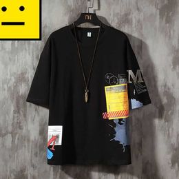 Men's T-Shirts 2022 New T Shirt Mens Cotton print T-shirt Harajuku patchwork O-Neck Short Sleeve Male tshirts Tops Tee men clothing Streetwear Y2302