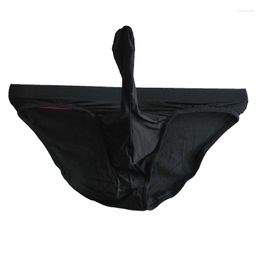 Underpants Mens Shaft Briefs Ice Silk Softable Sexy Lingerie Gay Adult Men Underwear