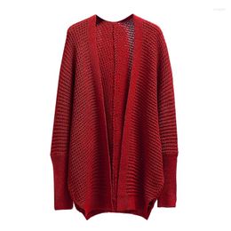 Women's Jackets Womens Open Front Waffle Knit Batwing Sleeve Cardigan Sweater Solid Colour Chunky Cable Knitted Lightweight Outwear Coat