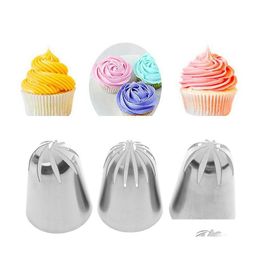 Baking Pastry Tools 3 Pcs Super Large Russian Icing Pi Tips Set Cream Nozzle Stainless Steel Cupcake Diy Dessert Drop Delivery Hom Dhbpo
