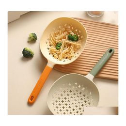 Other Kitchen Tools Large Plastic Colander Food Strainer Noodle Vegetable Long Handle Antiskid Drain Spoon Cooking Household Drop De Dhlr5