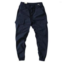 Men's Pants Stylish Ankle Length Thin Elastic Waist Ankle-banded Jogger Trousers Wear-resistant Summer Cargo Daily Clothes