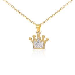 Pendant Necklaces Stainless Steel Adjustable Necklace For Women Man Lover's Crown Gold And Colour Charm JewelryPendant