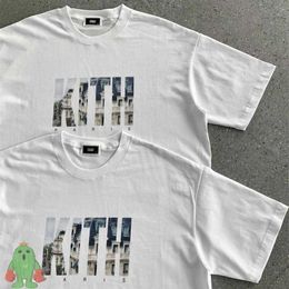 Men's T-Shirts KITH T-shirts Paris Street Scene Store Limited Print Top Tees 100% Cotton Casual US Euro Size T Shirts G230202