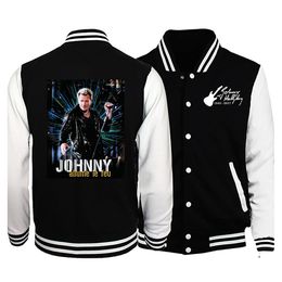 Men's Jackets Johnny Hallyday printed jacket winter men'swomen casual baseball uniform street sweatshirt 230202