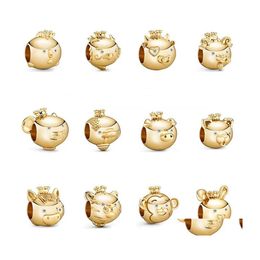 Charms Plated Gold Shining Zodiac Animal Series Fit Diy Women Original Bracelet Fashion Jewelry Gift Wholesale 73 E3 Drop Delivery F Dhw0F