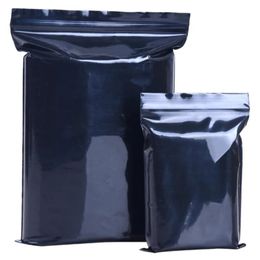 Multi Sizes Packaging Bags Reclosable Zip Package Pouches Black Sealing Plastic Storage Bags