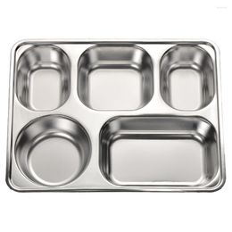 Plates Divided Plate Dinner Tray Steel Stainlesslunch Compartment Trays Servingsection Kids Dish Portion Adults Meal Control