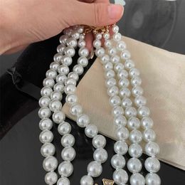 Pendant Necklaces Jewellery 2022 Summer New Three-Layer Pearl Necklaces Choker Clavicle Chain For Women Gift Wedding Party G230202