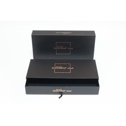 Custom Cardboard Slide Drawer Gift Packaging Box Sliding Consumer Electronics Gift Black Drawer Package Box A387