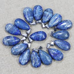 Pendant Necklaces Natural Lapis Lazuli Stone Necklace Pendants Water Droplets Shape Fashion Charms DIY Jewellery Accessories Making Wholesale