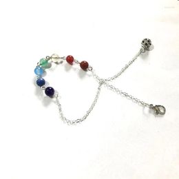 Pendant Necklaces Natural Stone Pendulum 7 Chakra Chain For Divination Crystal Jewellery Charm Amulet Healing