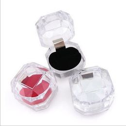 Transparent Ring Box Jewellery Stand Acrylic Necklace Earring Jewellery Box 4x4CM