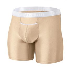 Underpants 2023 Men's Long Leg High Quality Nylon Breathable Men Boxers Briefs Size M-3XL